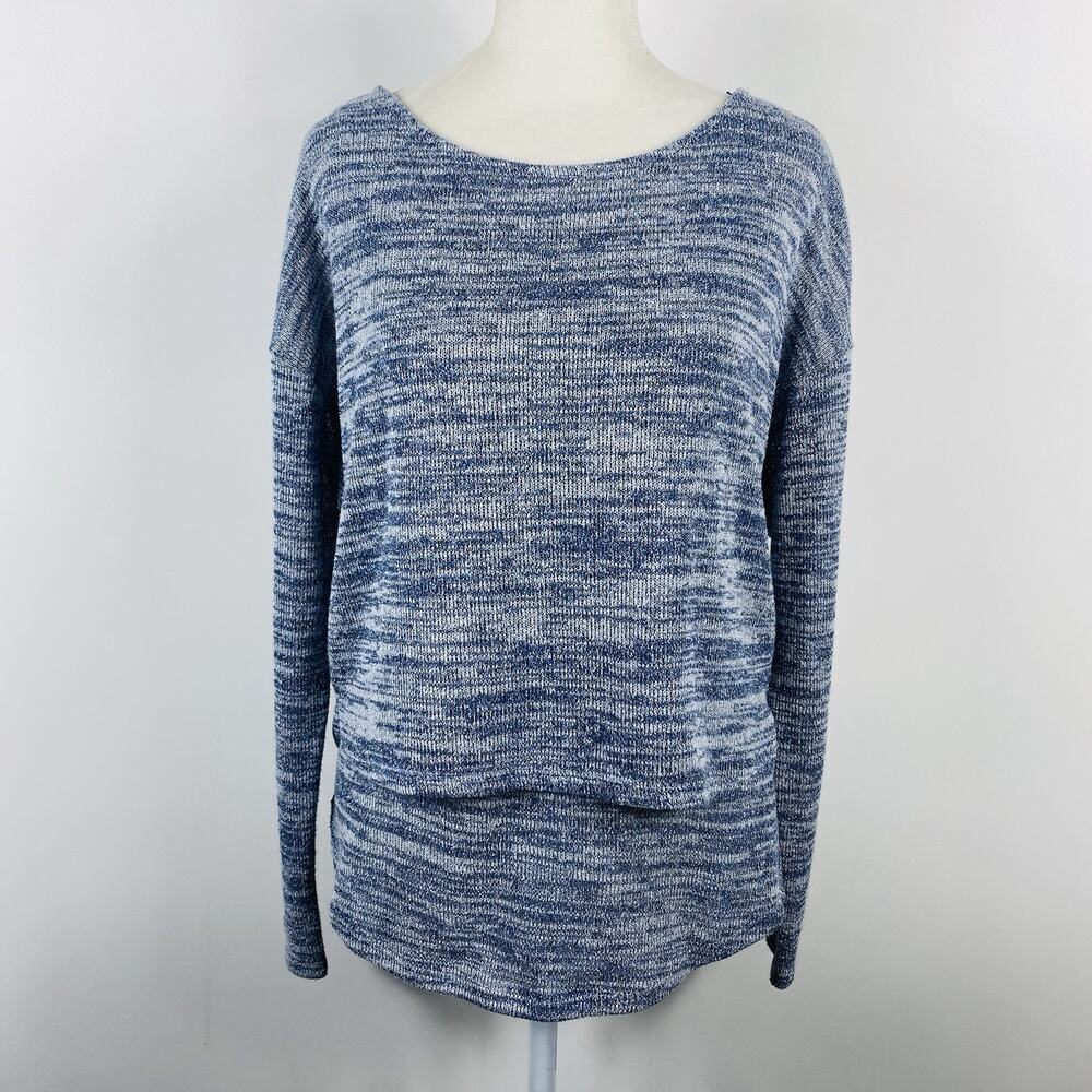 White House Black Market Two Piece Top Set Small 2fer Blue Spacedye Shimmer